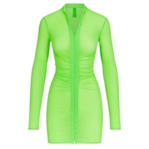 Skims Swim mesh Coverup Dress - Neon green